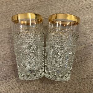Anchor Hocking Wexford Gold Flat Tumbler - 2pcs